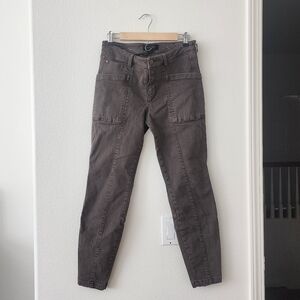 Liver Pool The Ankle Cargo Jean in Cypress Dark Olive size 10/30